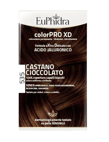 Euphidra Colorpro Xd 535 Castano Cioccolato Gel Colorante Capelli In Flacone + Attivante + Balsamo + Guanti