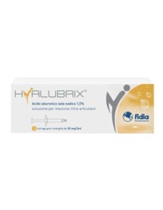 Siringa Intra-articolare Hyalubrix Acido Ialuronico 1,5% 30mg 2 Ml