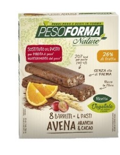 Pesoforma Nature Barretta Avena Arancia e Cacao - 4 Pasti Sostitutivi