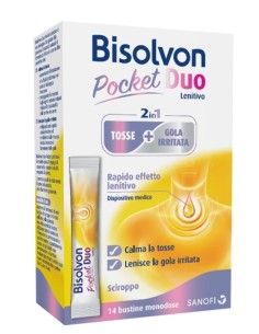 Bisolvon Duo Pocket Lenitivo Tosse + Gola Irritata A Base Dimiele E Altea 14 Bustine Monodose 10 Ml