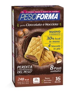 Pesoforma Biscotto Cioccolato Nocciola 16 Pezzi 33 G