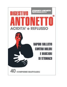 Digestivo Antonetto Acidita' E Reflusso 40 Compresse Masticabili