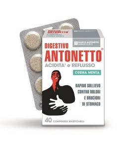 Digestivo Antonetto Acidita' E Reflusso Crema Alla Menta 40compresse Masticabili