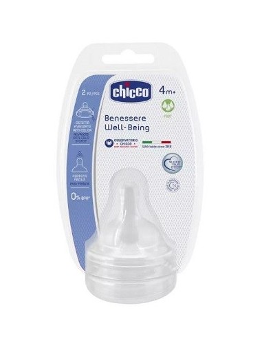 Chicco Tettarella Well Being 4 Mesi+ Fast Silicone 2 Pezzi