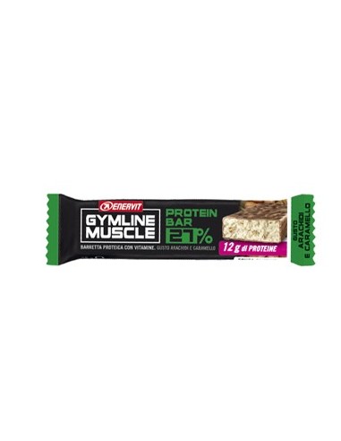 Gymline Muscle Protein Barretta 27% Arachidi E Caramello 45g