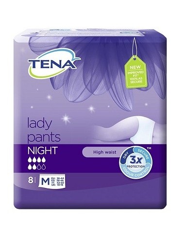 Mutandina Assorbente Tena Lady Pants Night Medium 8 Pezzi