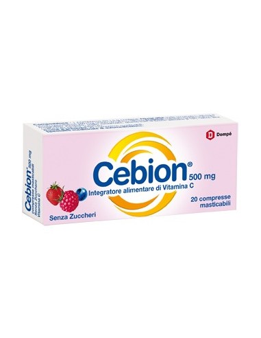 Cebion Masticabile Senza Zucchero Vitamina C 500 Mg 20 Compresse