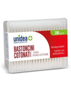 Unidea Bastoncini Cotonati 200 Pezzi