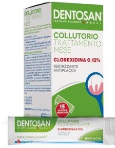 Dentosan Collutorio Monodose Trattamento Mensile 0,12% 15 Bustine Da 10 Ml