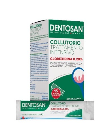 Dentosan Collutorio Monodose Intensivo 0,20% 15 Bustine Da 10 Ml