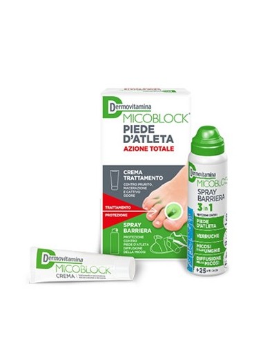 Dermovitamina Micoblock Piede D'atleta Crema 30 Ml + Spray Barriera 3 In 1 100 Ml