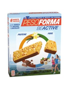 Pesoforma Beactive Barretta Gusto Vaniglia Con Nocciole E Cioccolato 6 Pezzi