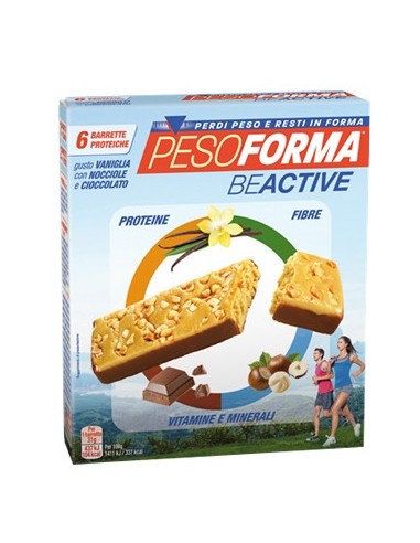 Pesoforma Beactive Barretta Gusto Vaniglia Con Nocciole E Cioccolato 6 Pezzi