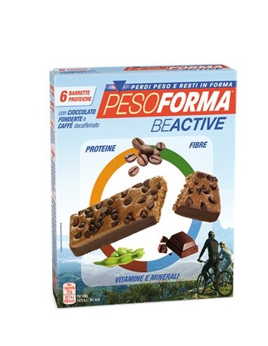 Pesoforma Beactive Barretta Cioccolato Fondente E Caffe' Decaffeinato 6 Pezzi