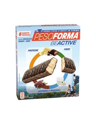 Pesoforma Beactive Barretta Cioccolato Bianco E Nero 6 Pezzi