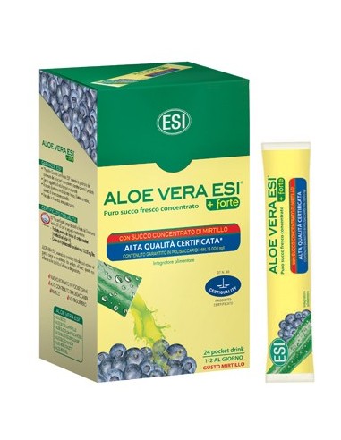 Aloe Vera Succo + Forte Mirtillo 24 Pocket Drink