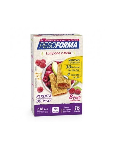 Pesoforma Biscotti Lampone/mela 8 Pasti 16 Biscotti