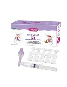 Kit Nebial 3% 20 Flaconcini Monodose Da 5 Ml + Kit Contenente Spray-sol Pediatrico E Siringa