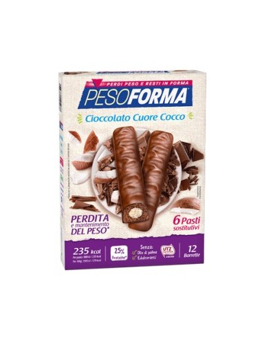 Pesoforma Barretta Cuore Cocco 6 Pasti 12 X 31 G