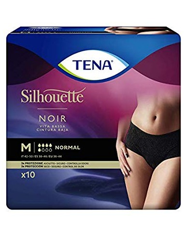 Tena Silhouette Noir M 10 Pezzi