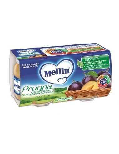 Mellin Omogeneizzato Prugna Mela 100 G 2 Pezzi