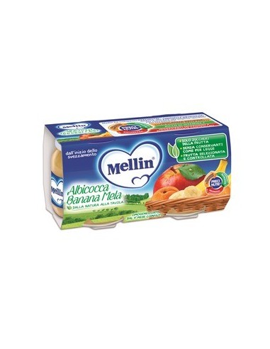 Mellin Omogeneizzato Albicocca Banana Mela 100 G 2 Pezzi