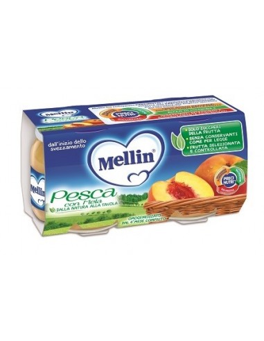 Mellin Omogeneizzato Pesca Mela 100 G 2 Pezzi