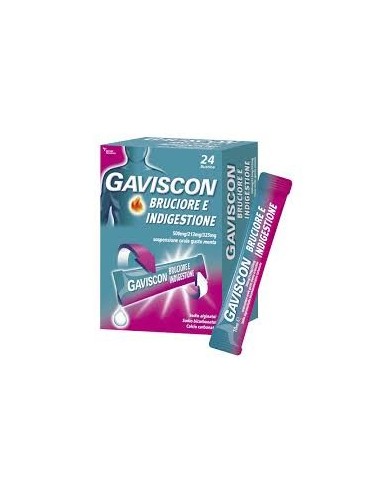 Gaviscon Bruciore E Indigestione*24 Bust 500 Mg + 213 Mg + 325 Mg