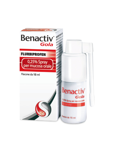 Benactiv Gola*spray Mucosa Orale 15 Ml 0,25%