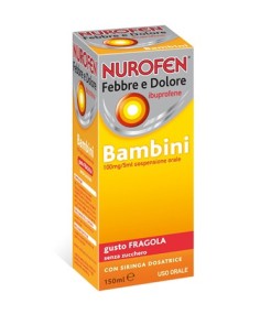 Nurofen Febbre E Dolore*Bambini Sospensione Orale 150 Ml 100 Mg/5 Ml Fragola Senza Zucchero Con Siringa