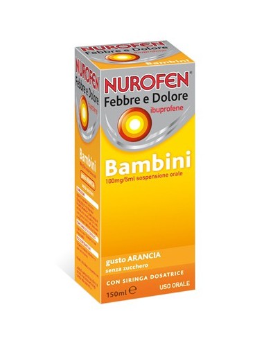 Nurofen Febbre E Dolore*bb Orale Sosp 150 Ml 100 Mg/5 Ml Arancia Senza Zucchero Con Siringa