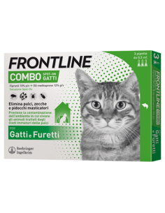 Frontline Combo Spot On Gatti*soluz 3 Pipette 0,5 Ml 50 Mg +60 Mg Gatti E Furetti