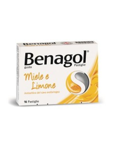 Benagol*16 Pastiglie Miele Limone 0,6 Mg + 1,2 Mg