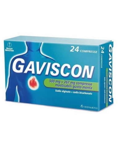 Gaviscon*24 Cpr Mast 500 Mg + 267 Mg Menta