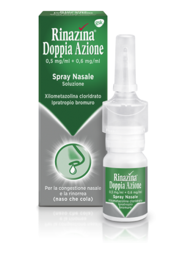 Rinazina Doppia Azione*spray Nasale 10 Ml 0,5 Mg/ml + 0,6 Mg/ml