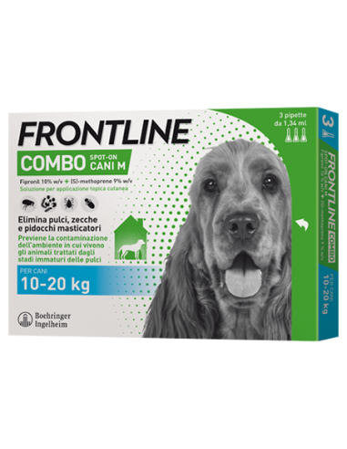 Frontline Combo Spot On Cani M*soluz 3 Pipette 1,34 Ml 134 Mg + 120,6 Mg Cani Da 10 A 20 Kg