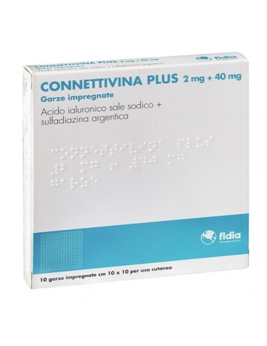 Connettivina Plus*10 Garze 2 Mg + 40 Mg 10 Cm X 10 Cm