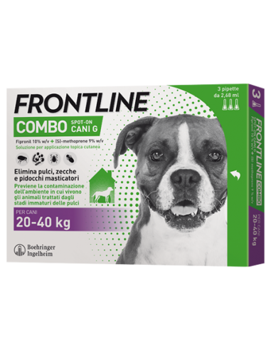 Frontline Combo Spot-on Cani G*soluz 3 Pipette 2,68 Ml 268 Mg + 241,2 Mg Cani Da 20 A 40 Kg