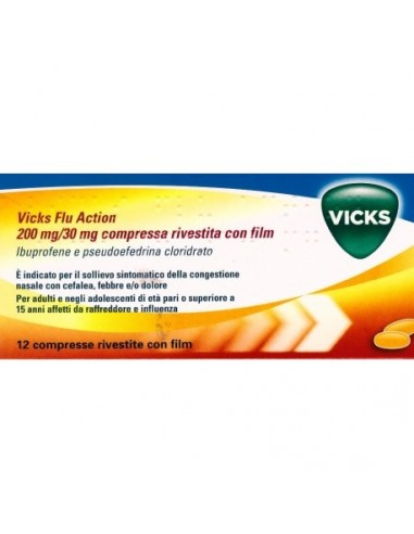 Vicks Flu Action*12 Cpr Riv 200 Mg + 30 Mg