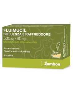 Fluimucil Influenza E Raffreddore*orale 8 Bustine 500 Mg + 60 Mg
