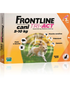 Frontline Tri-act*spot-on Soluz 3 Pipette 1 Ml 504,8 Mg + 67,6 Mg Cani Da 5 A 10 Kg