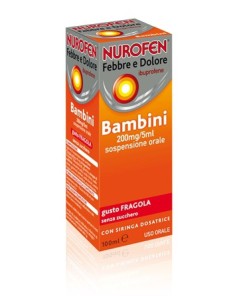 Nurofen Febbre E Dolore*orale Sosp 100 Ml 200 Mg/5 Ml Fragola Senza Zucchero Con Siringa